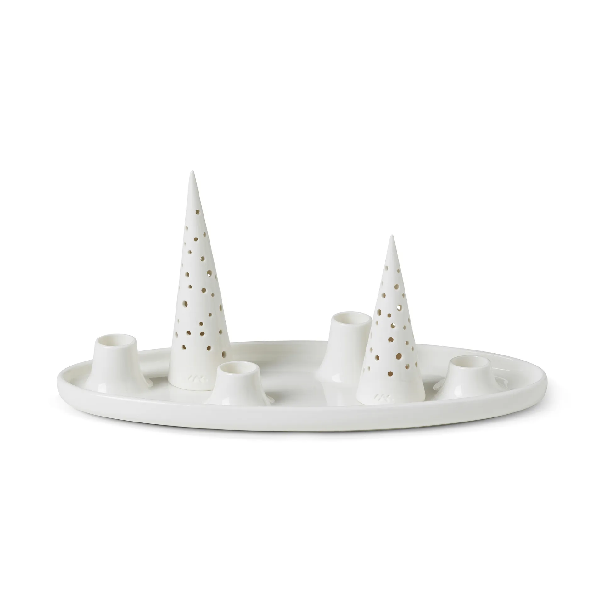 Nobili oval adventsljusstake 33 cm, Vit Kähler