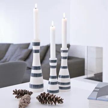 Omaggio ljusstake stor - granitgrå - Kähler