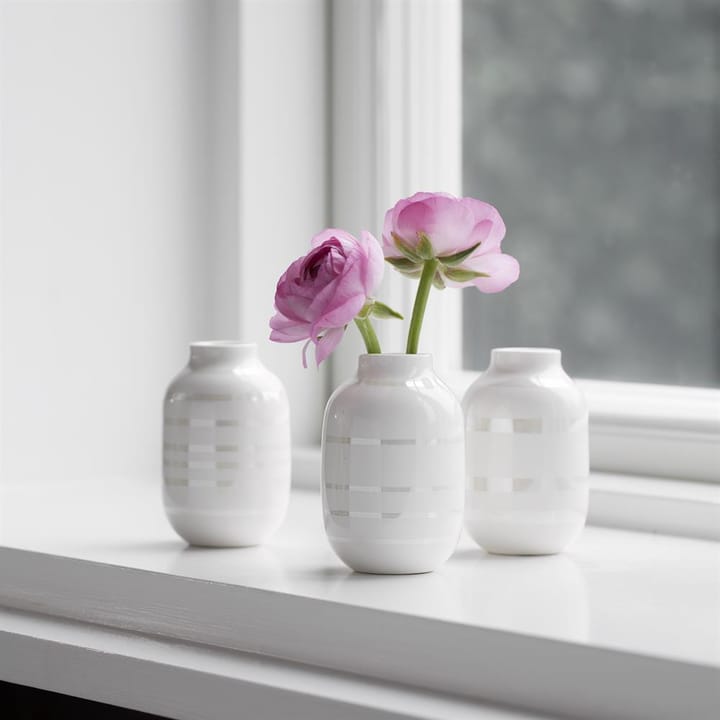 Omaggio miniatyrvas 3-pack, pärlemor-vit Kähler