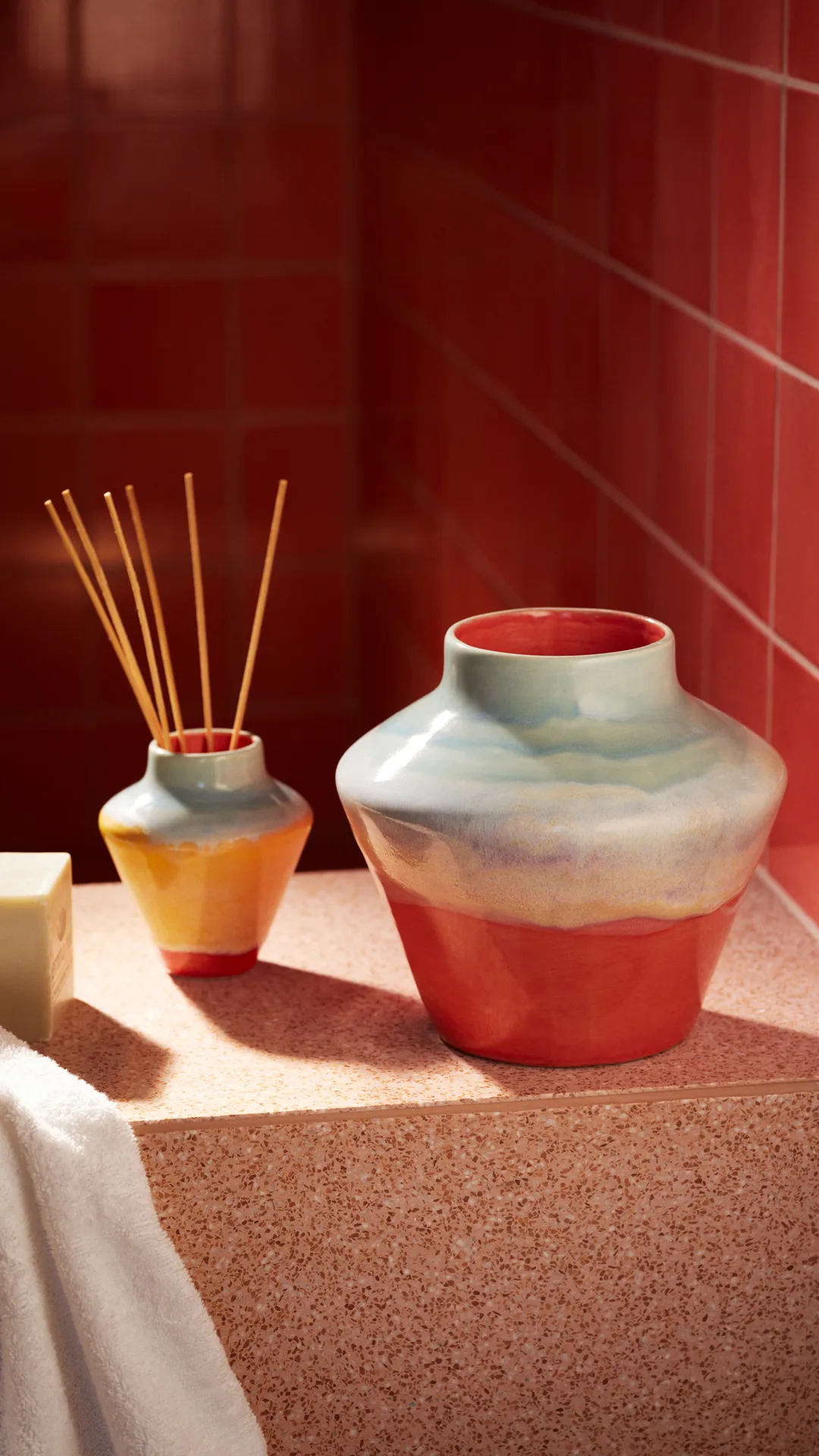 Poppery vas 20,5 cm, Mint-pink Kähler