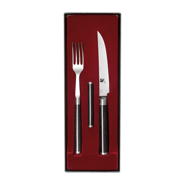 Kai Shun Classic kniv & gaffel set - Krom-svart - KAI