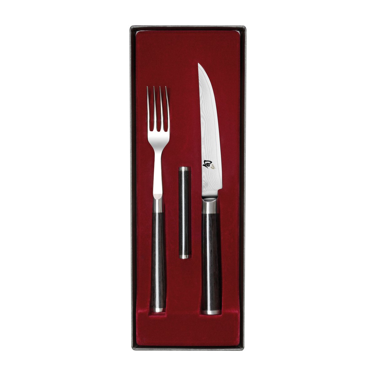 Kai Shun Classic kniv & gaffel set Krom-svart | Skandinavisk Design | Grillbestick | Svart