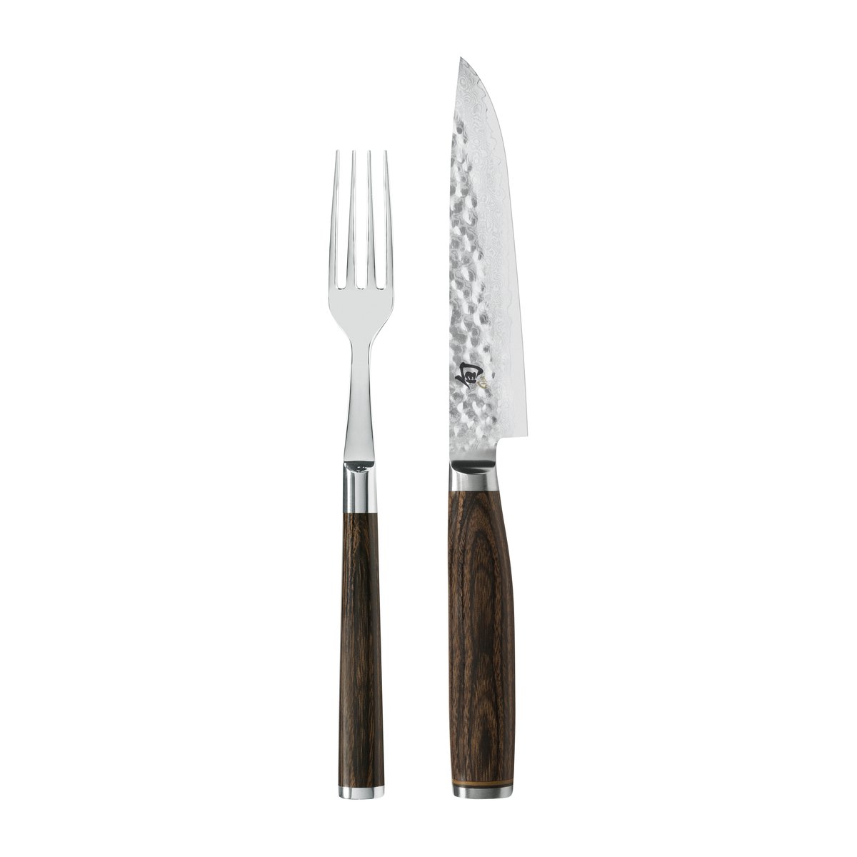 Kai Shun Premier kniv & gaffel set Krom-brun | Skandinavisk Design | Grillbestick | Brun