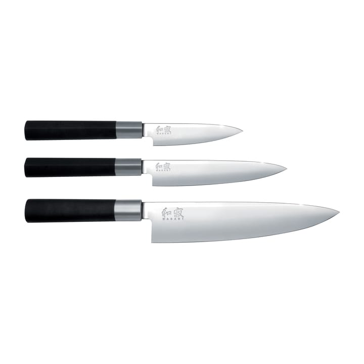 Kai Wasabi Black kockkniv & 2 allknivar set - 3 delar - KAI