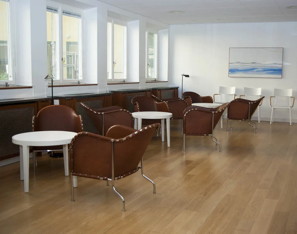 Bruno fåtölj, Kärnläder brun-vintage-kromstativ Källemo