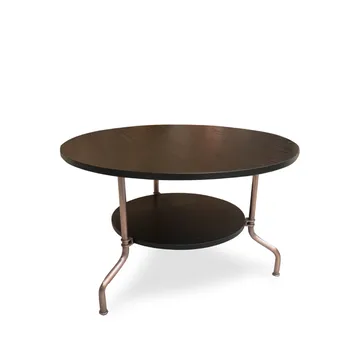 Sven soffbord - Svartlaserad ask-kopparbehandlat stativ, Ø80 cm - Källemo