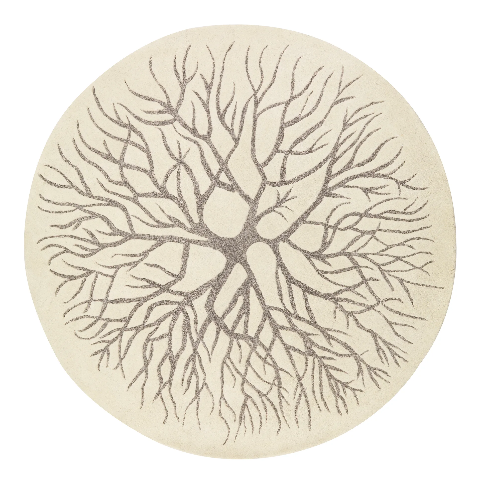 Birds nest handtuftad matta Ø220 cm, White Kateha