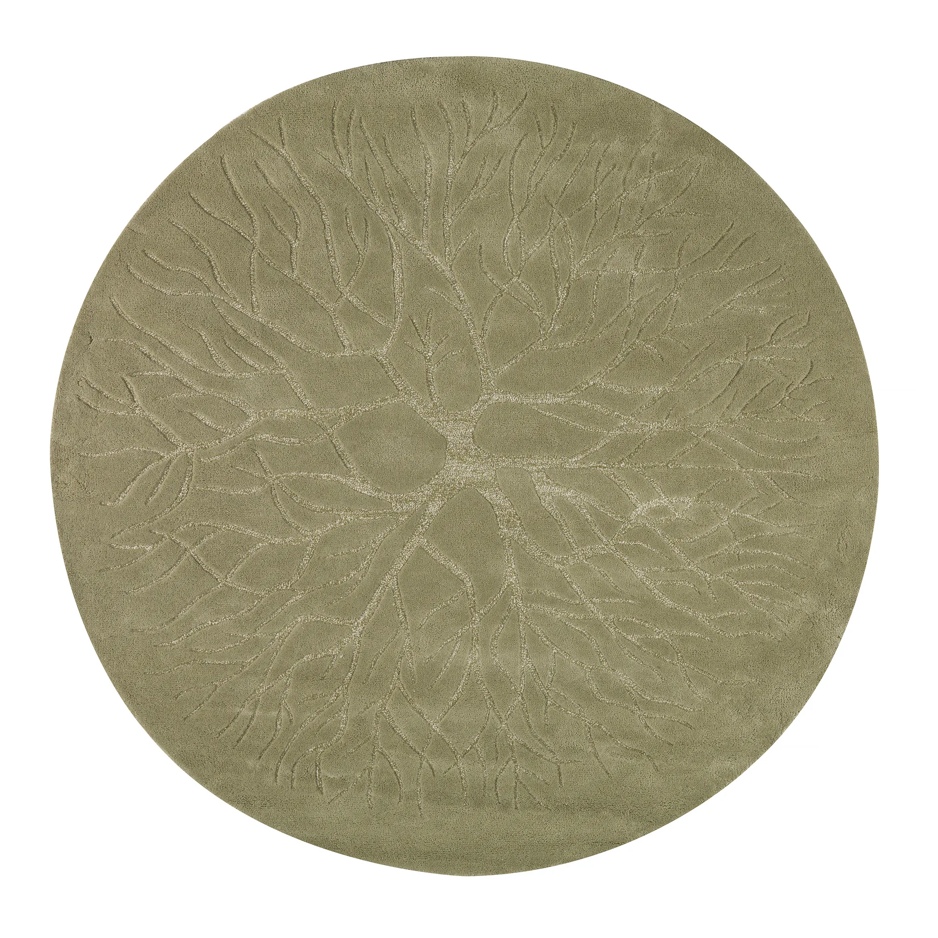 Birds nest handtuftad matta Ø220 cm, Winter green Kateha