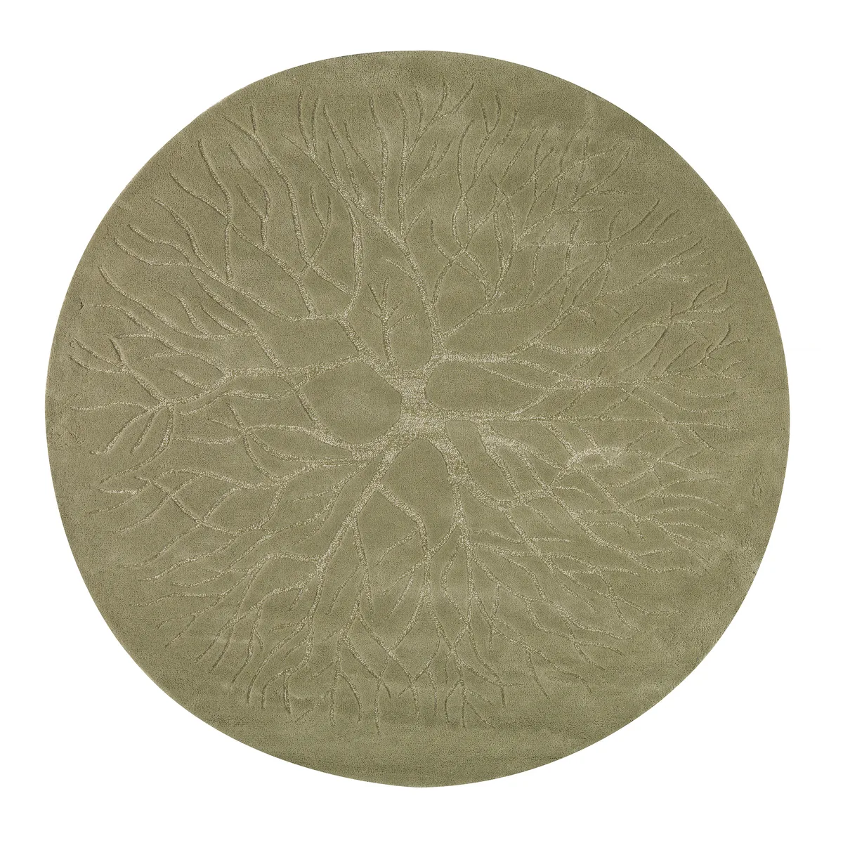 Kateha Birds nest handtuftad matta Ø220 cm Winter green