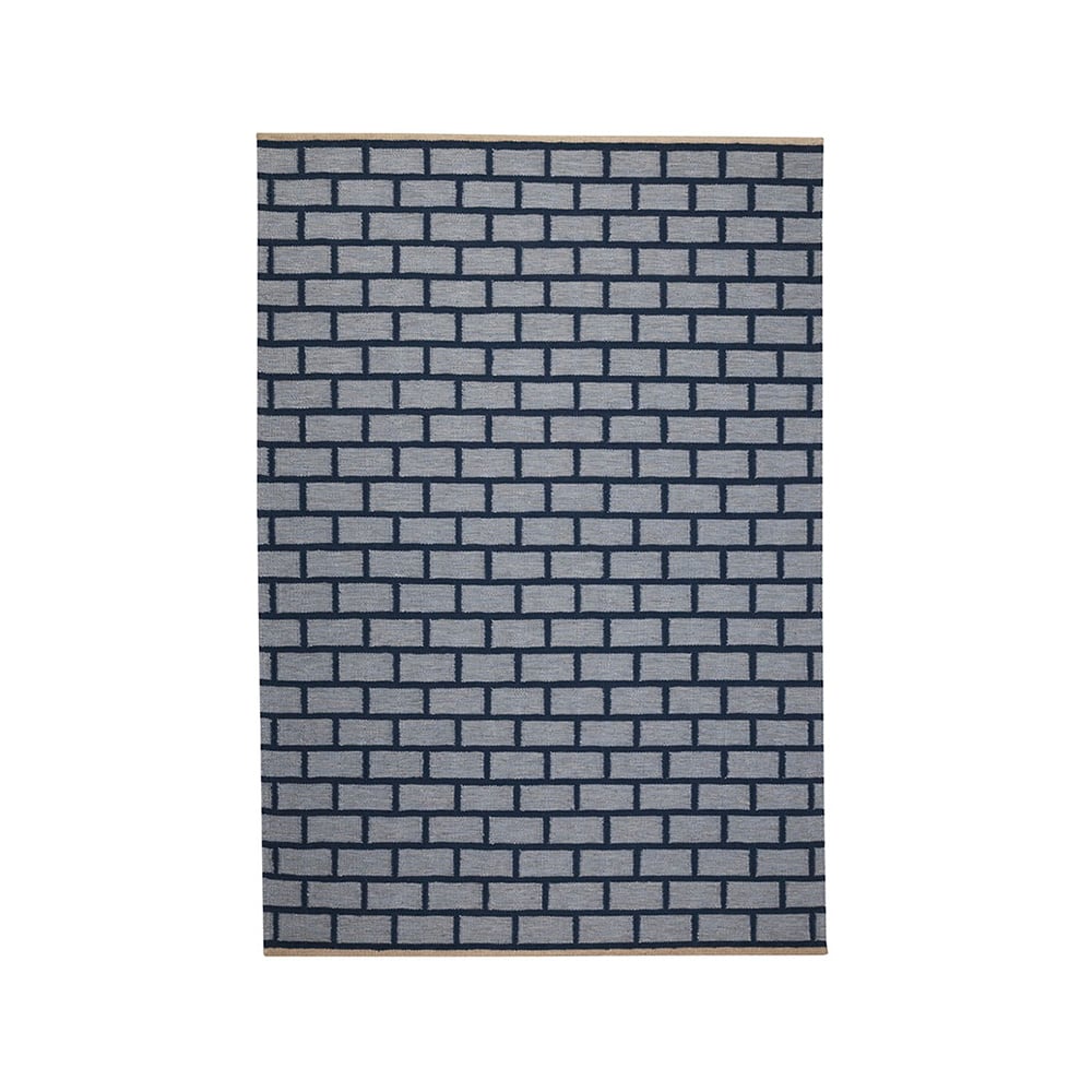 Kateha Brick matta Blue, 170x240 cm | Skandinavisk Design | Ullmattor | Blå