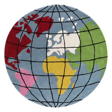 Earth matta Ø130 cm - Blå - Kateha