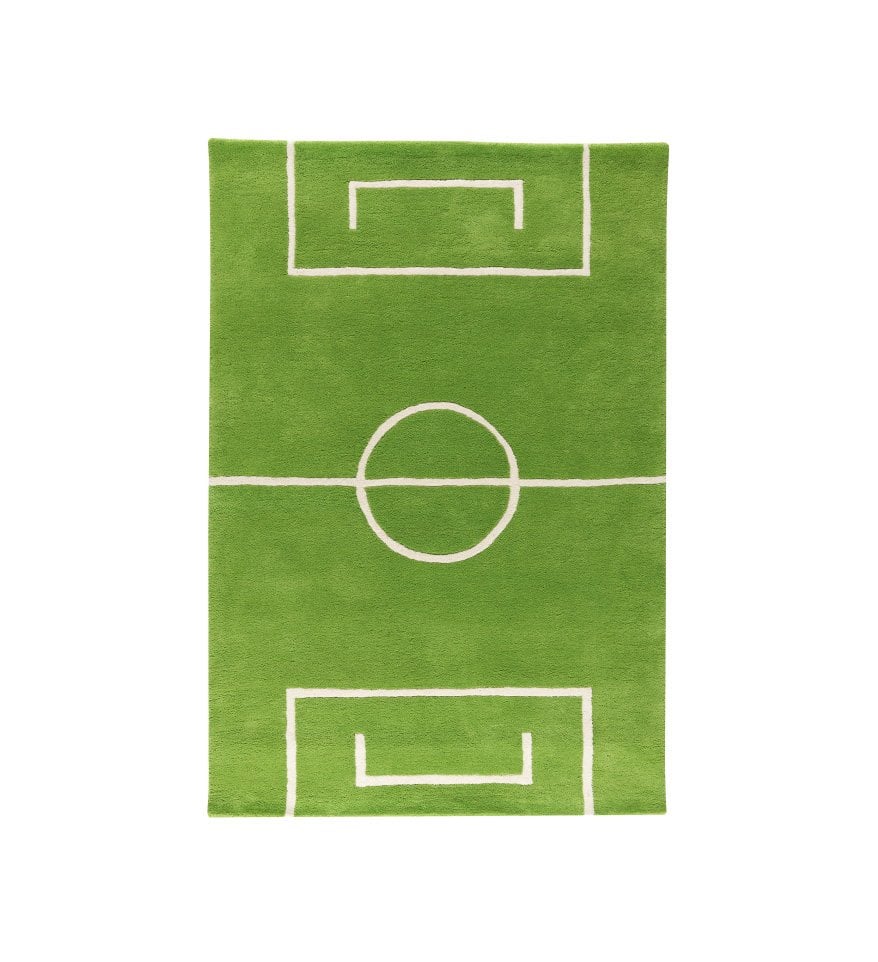 Kateha Football matta grön 120 x 180 cm | Skandinavisk Design | Barnmattor | Grön