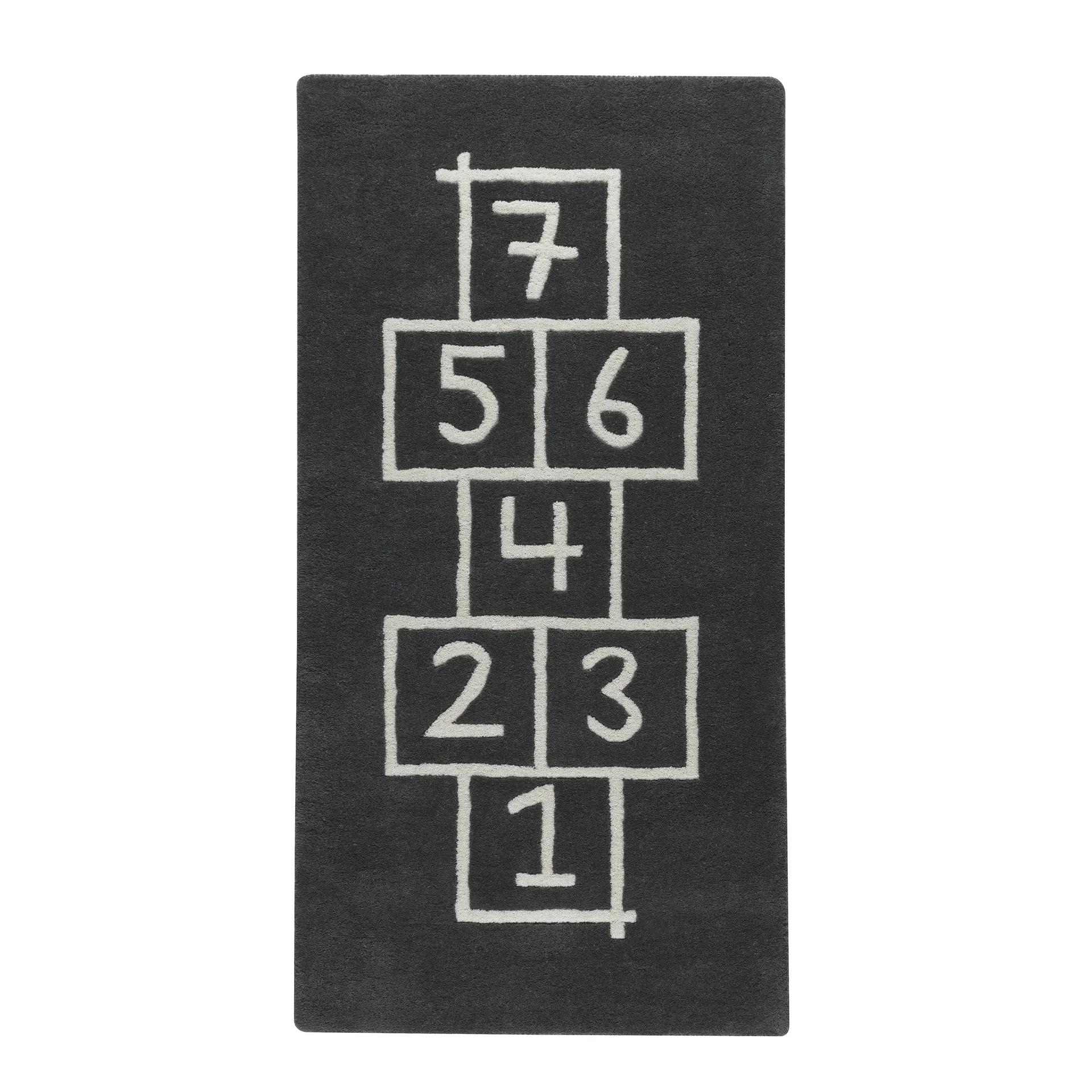 Hopscotch barnmatta, Asfalt (mörkgrå) Kateha