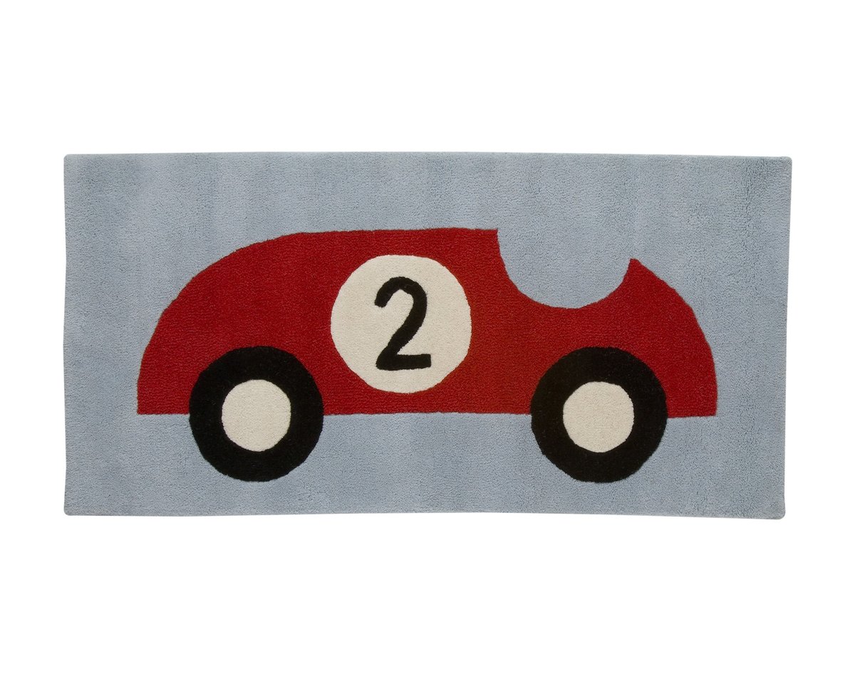 Kateha Rally matta ljusblå matta | Skandinavisk Design | Barnmattor | Grön