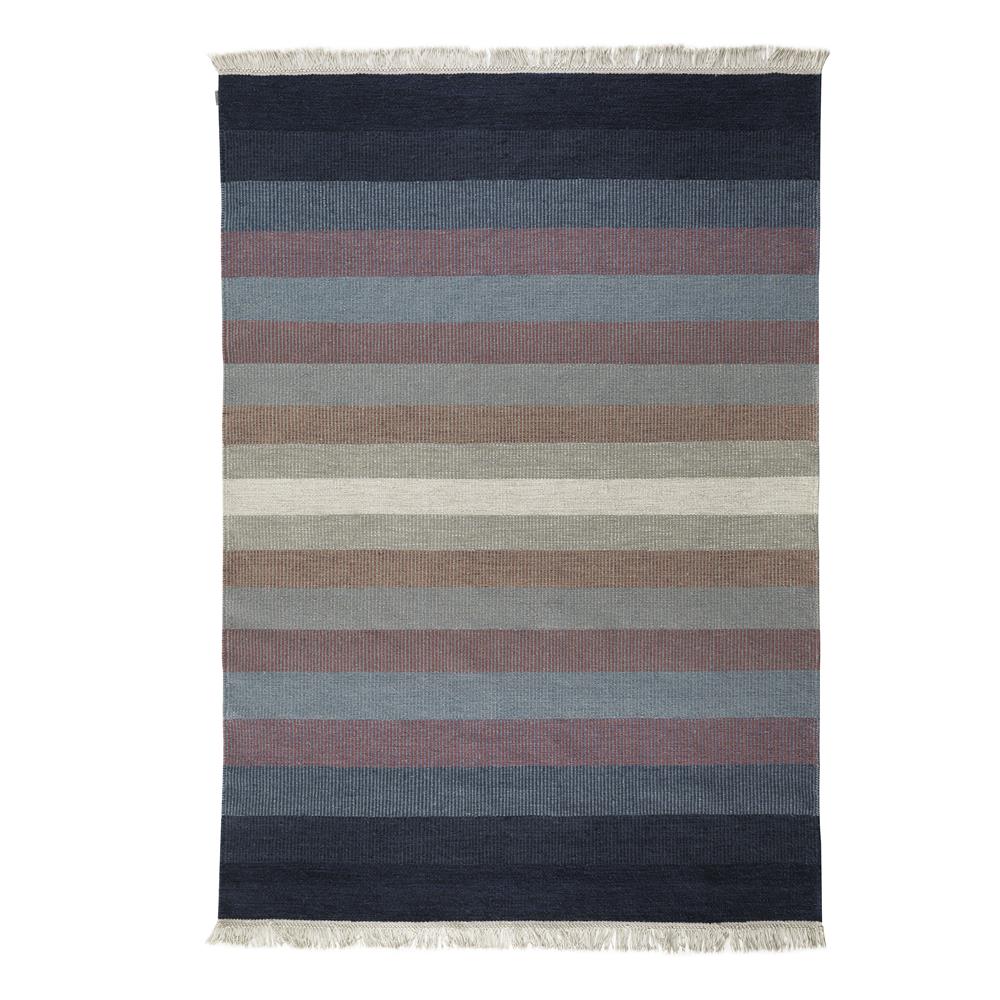 Kateha Tofta Wave matta 80 x 250 cm blå | Skandinavisk Design | Ullmattor | Blå