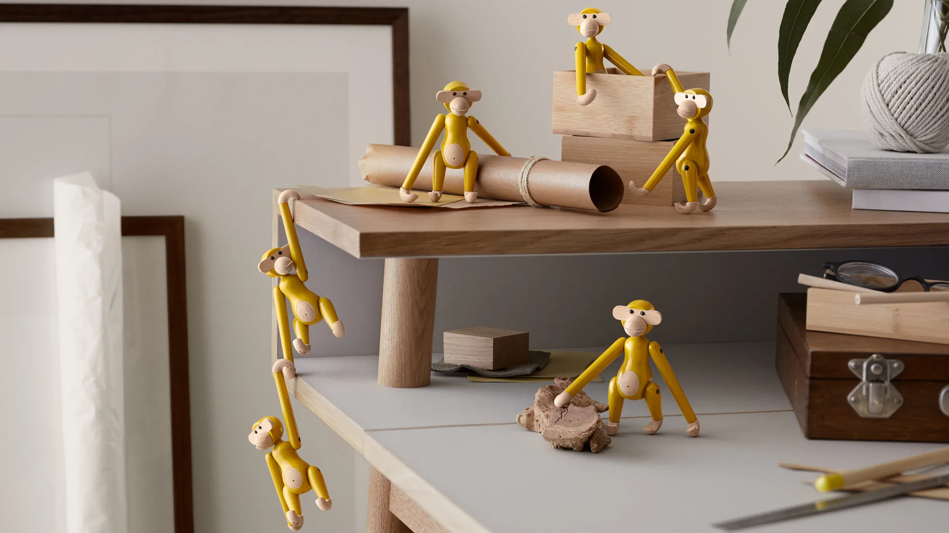 Kay Bojesen apa mini vintage, Gul Kay Bojesen Denmark