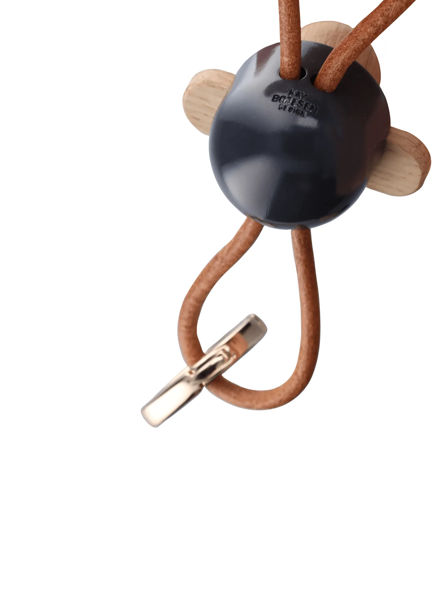 Kay Bojesen apa nyckelring, Mörk grå, naturläder Kay Bojesen Denmark