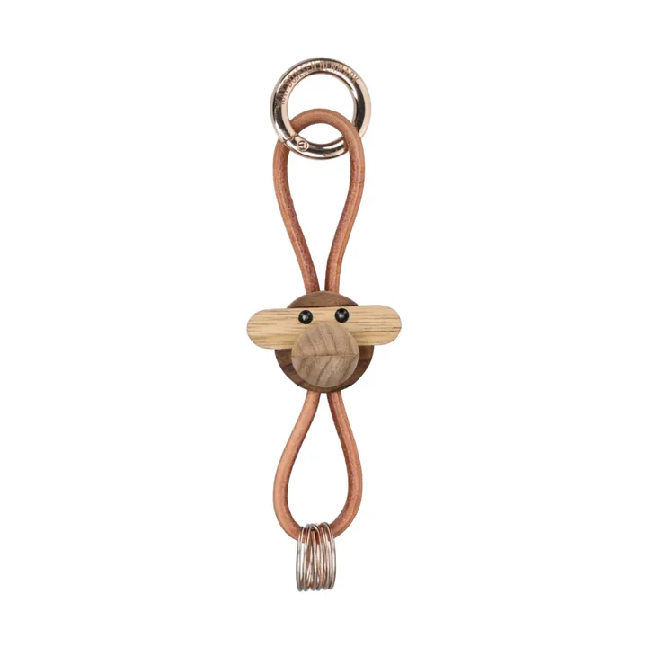 Kay Bojesen apa nyckelring - Teak-limbaträ, naturläder - Kay Bojesen Denmark