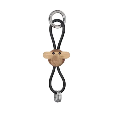 Kay Bojesen apa nyckelring - Teak-limbaträ, svart läder - Kay Bojesen Denmark
