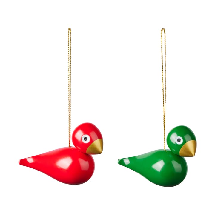Kay Bojesen Christmas birds julhänge 2 delar - Röd-grön - Kay Bojesen Denmark