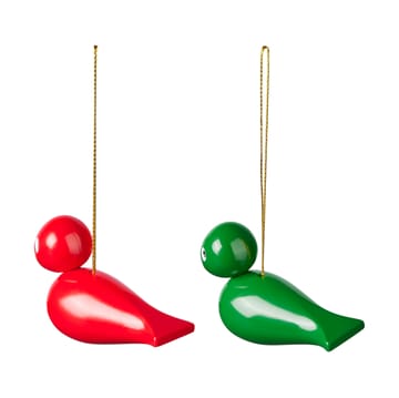 Kay Bojesen Christmas birds julhänge 2 delar - Röd-grön - Kay Bojesen Denmark