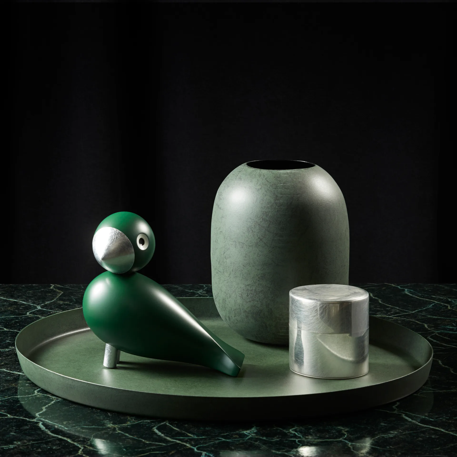 Kay Bojesen sångfågel Georg, Grön-Silver Kay Bojesen Denmark