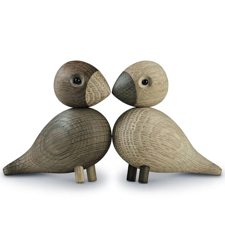 Kay Bojesen träfigur lovebirds set - Ek, 8,8 cm - Kay Bojesen Denmark