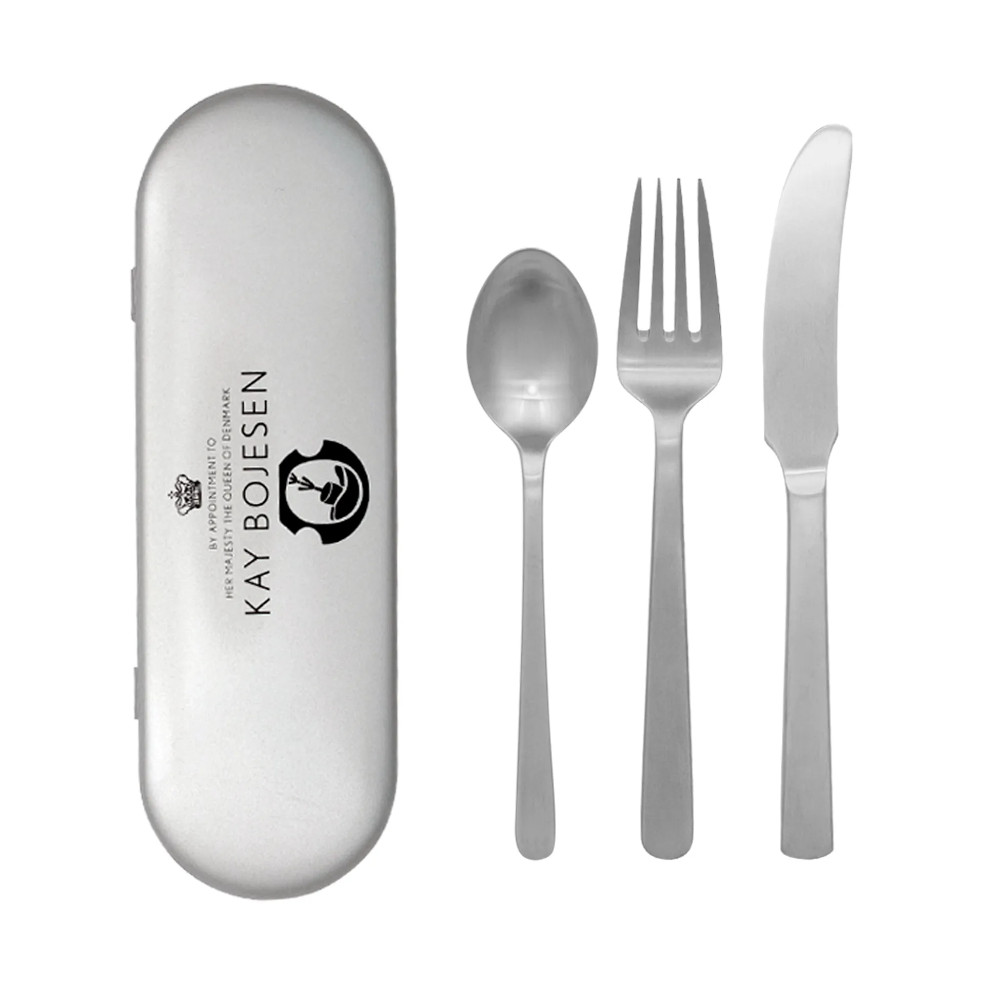 Grand Prix bestickset resekit 3 delar, Matte steel Kay Bojesen