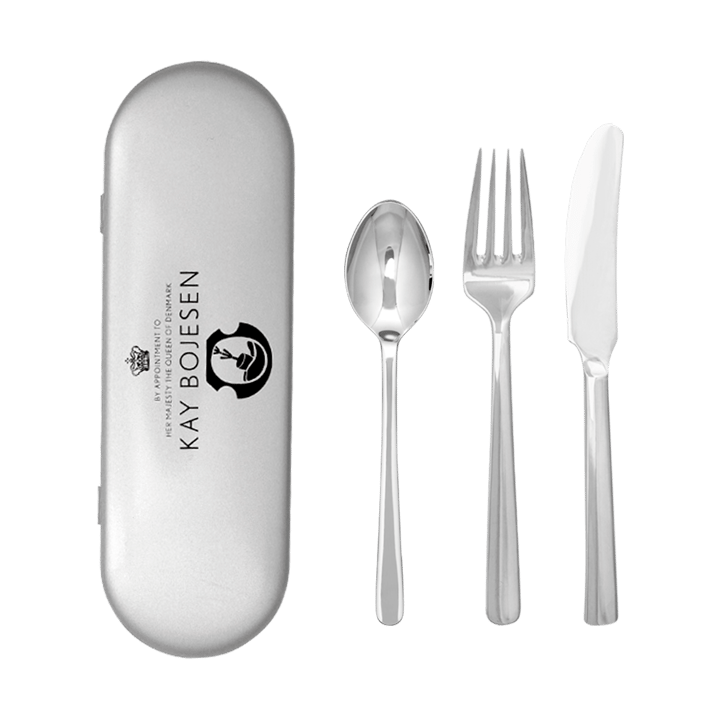 Grand Prix bestickset resekit 3 delar - Polished steel - Kay Bojesen