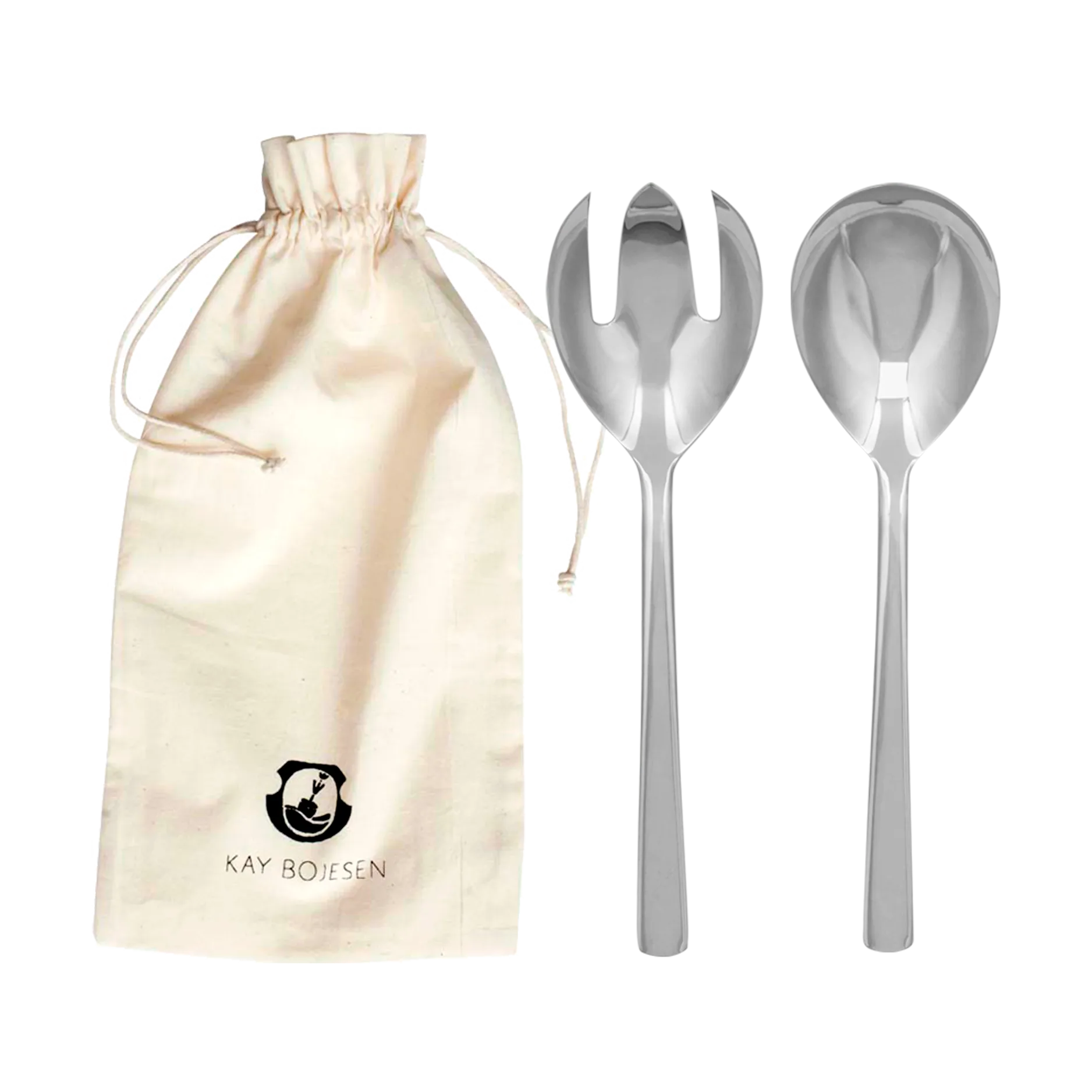 Grand Prix salladsbestick 18,5 cm 2 delar, Polished steel Kay Bojesen