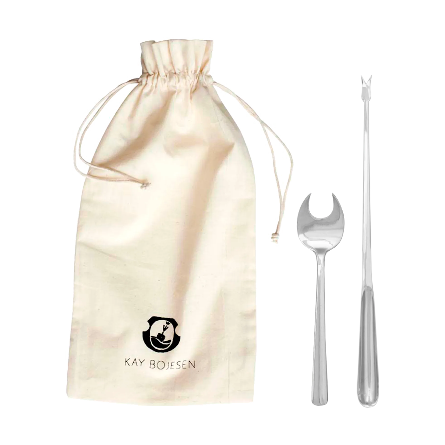Grand Prix skaldjursbestick 8 delar, Polished steel Kay Bojesen