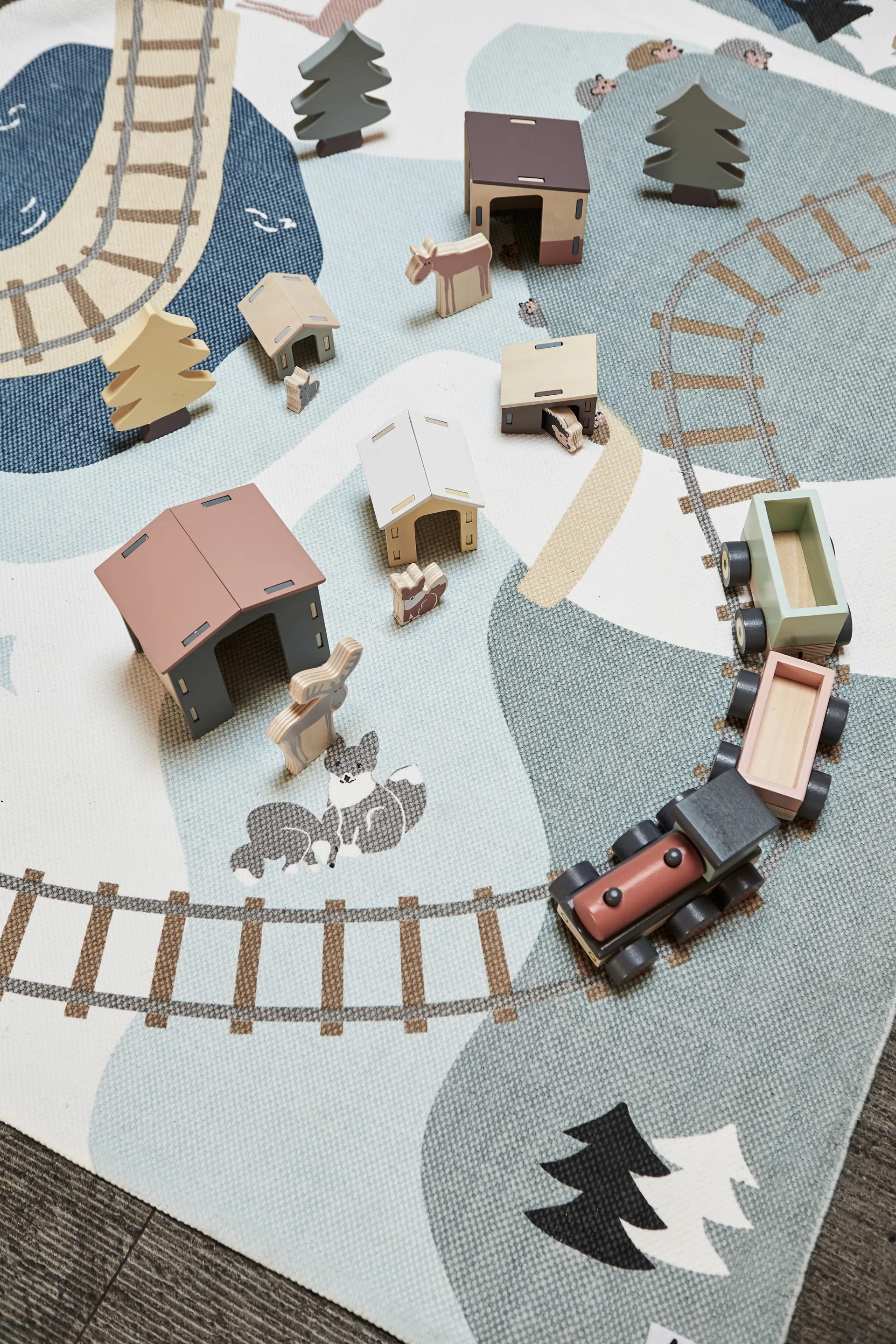 Edvin matta skog 130x170 cm, Grön Kid's Concept