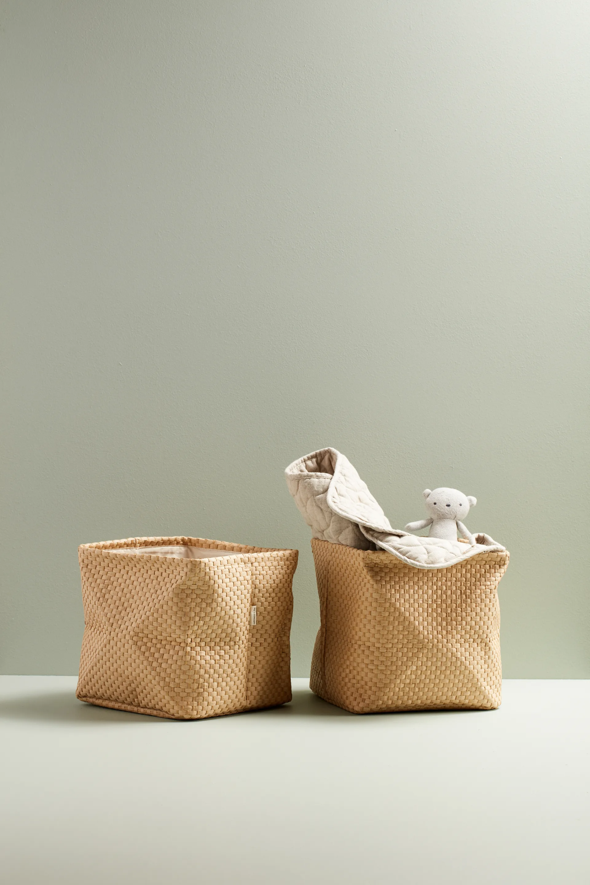 Kid's Base förvaringsbox 2-pack 30x30 cm, Natur Kid's Concept