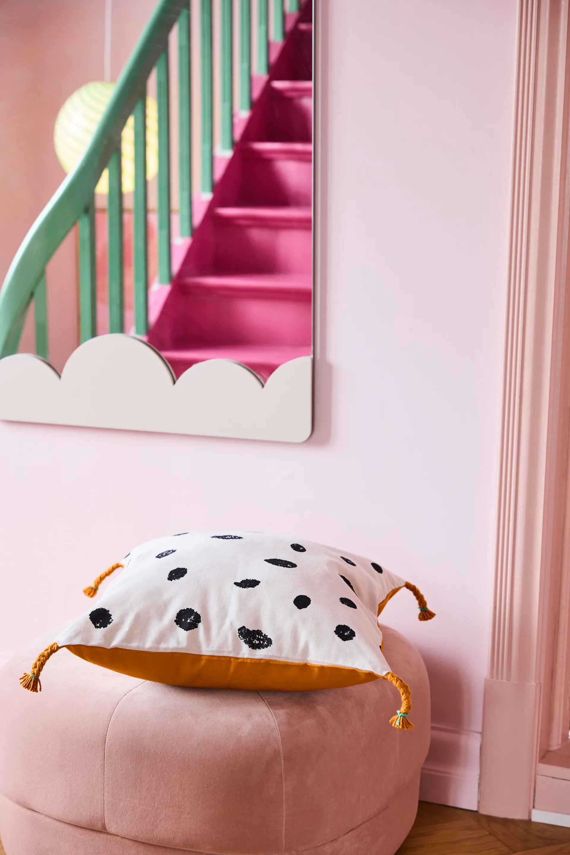 Pippi kuddfodral 50x50 cm, Vit-orange Kid's Concept