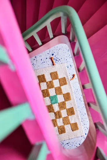 Pippi matta ruta - Khaki, 120x160 cm - Kid's Concept