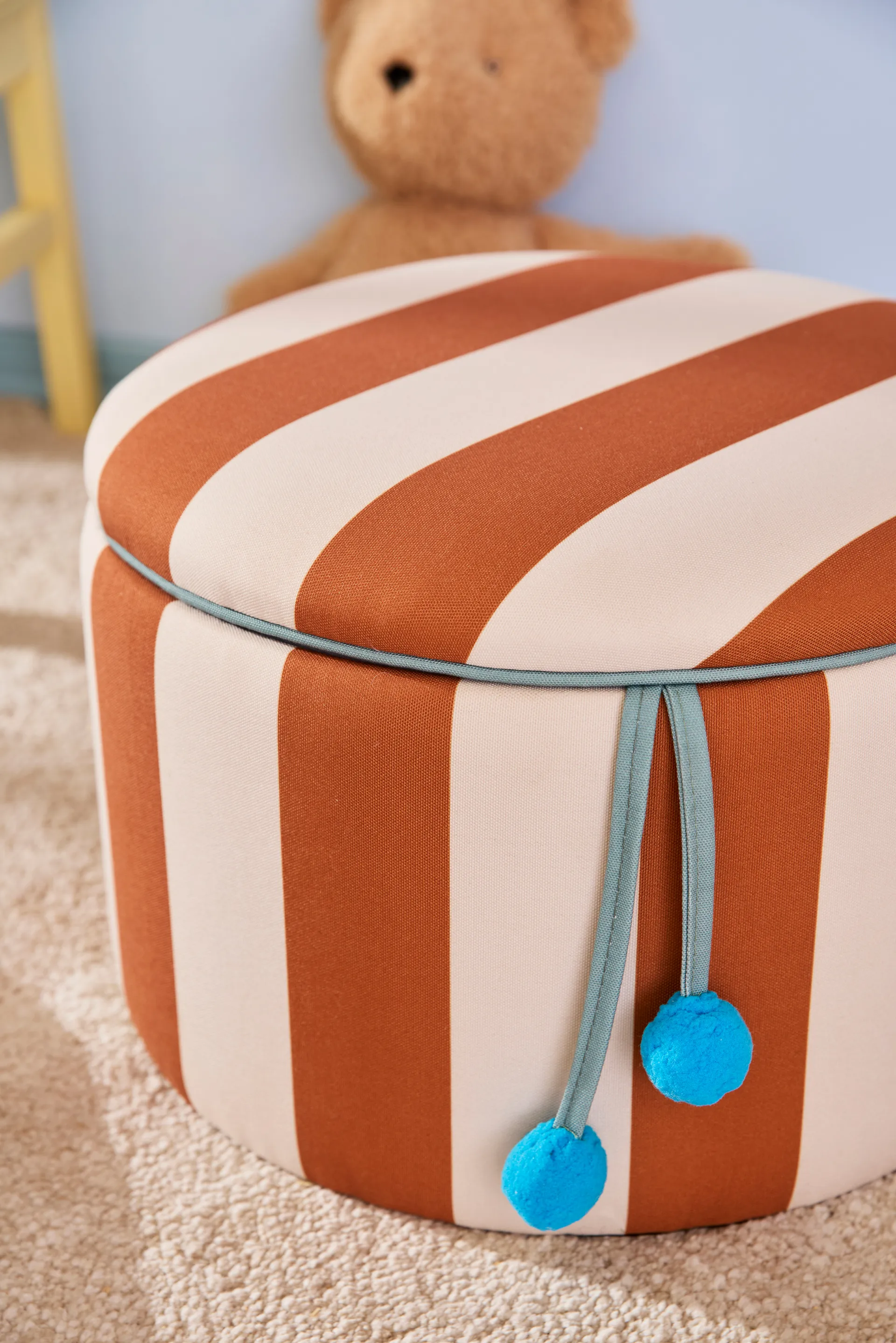 Sittpuff cylinder med förvaring, Brun, Ø40x30,5 cm Kid's Concept