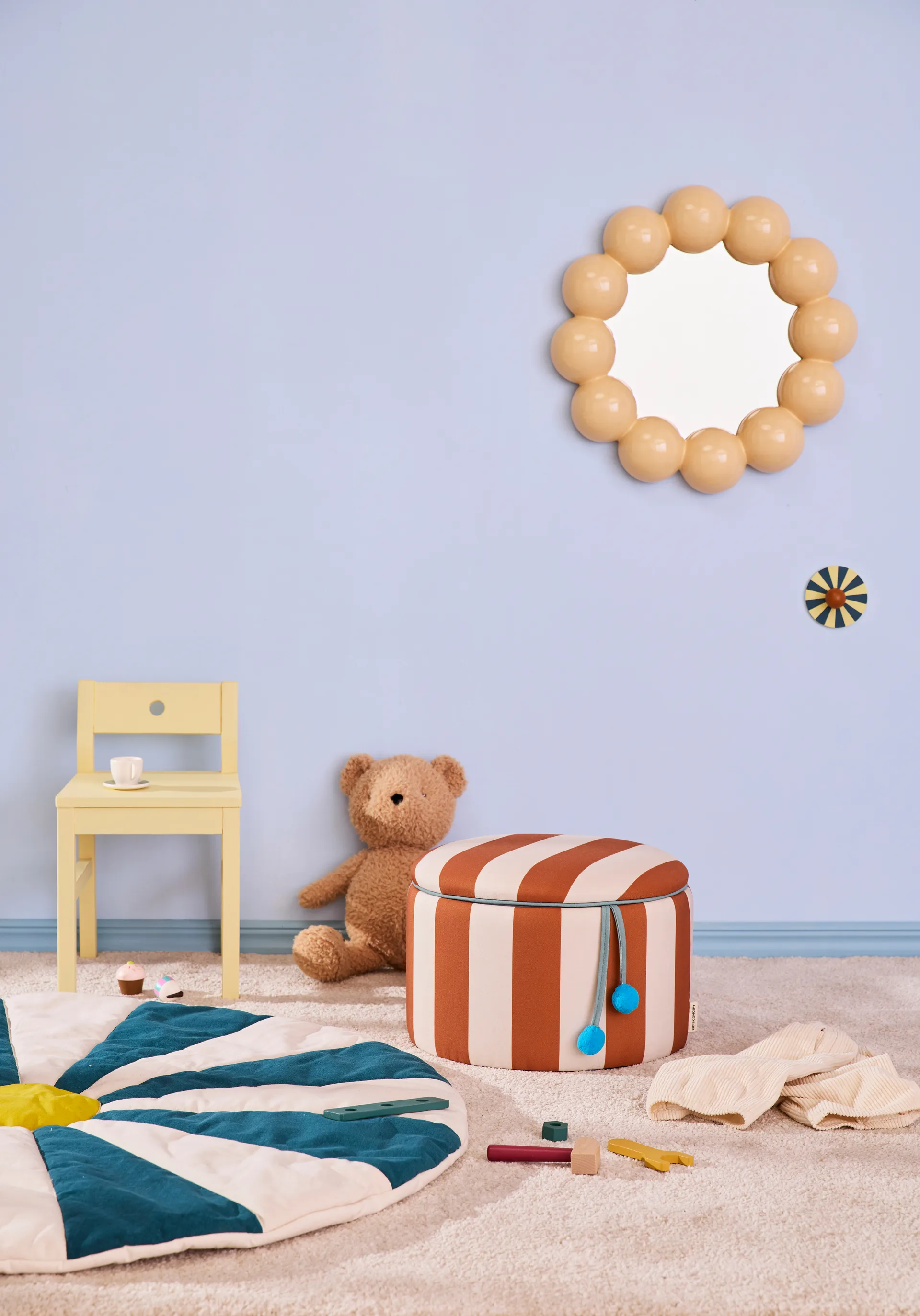 Sittpuff cylinder med förvaring, Brun, Ø40x30,5 cm Kid's Concept