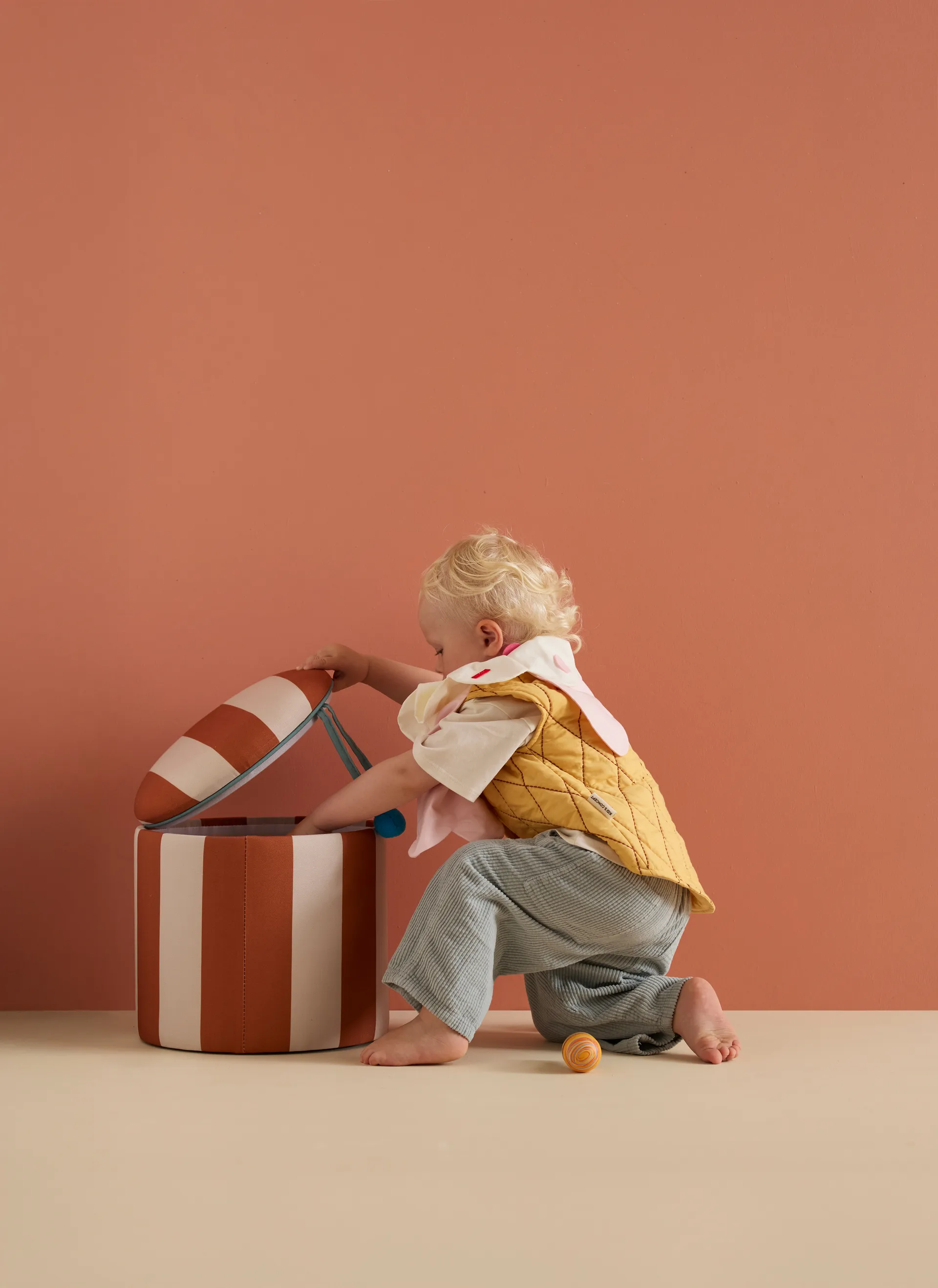 Sittpuff cylinder med förvaring, Brun, Ø40x30,5 cm Kid's Concept