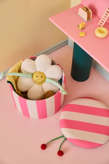 Sittpuff cylinder med förvaring - Rosa, Ø40x30,5 cm - Kid's Concept