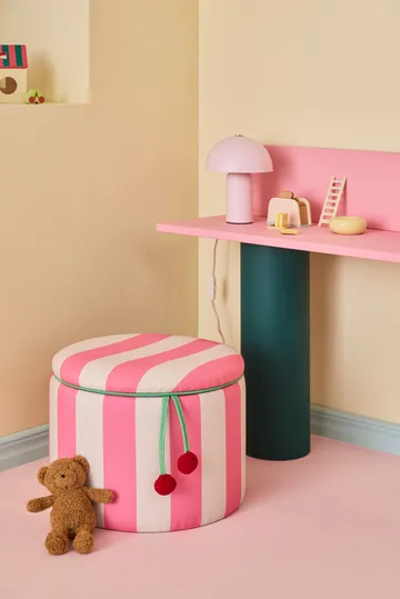 Sittpuff cylinder med förvaring - Rosa, Ø40x30,5 cm - Kid's Concept