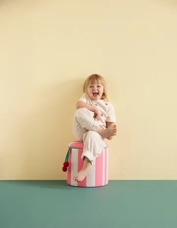 Sittpuff cylinder med förvaring - Rosa, Ø40x30,5 cm - Kid's Concept