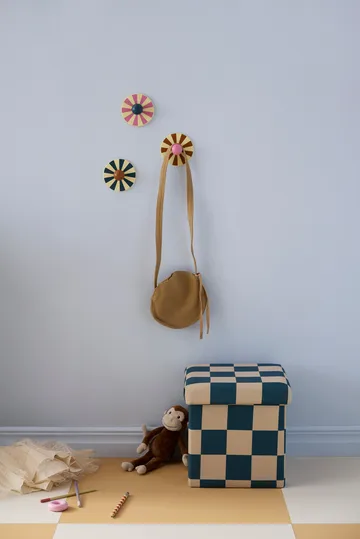 Sittpuff med förvaring ruta - Blågrön, 30x30 cm - Kid's Concept