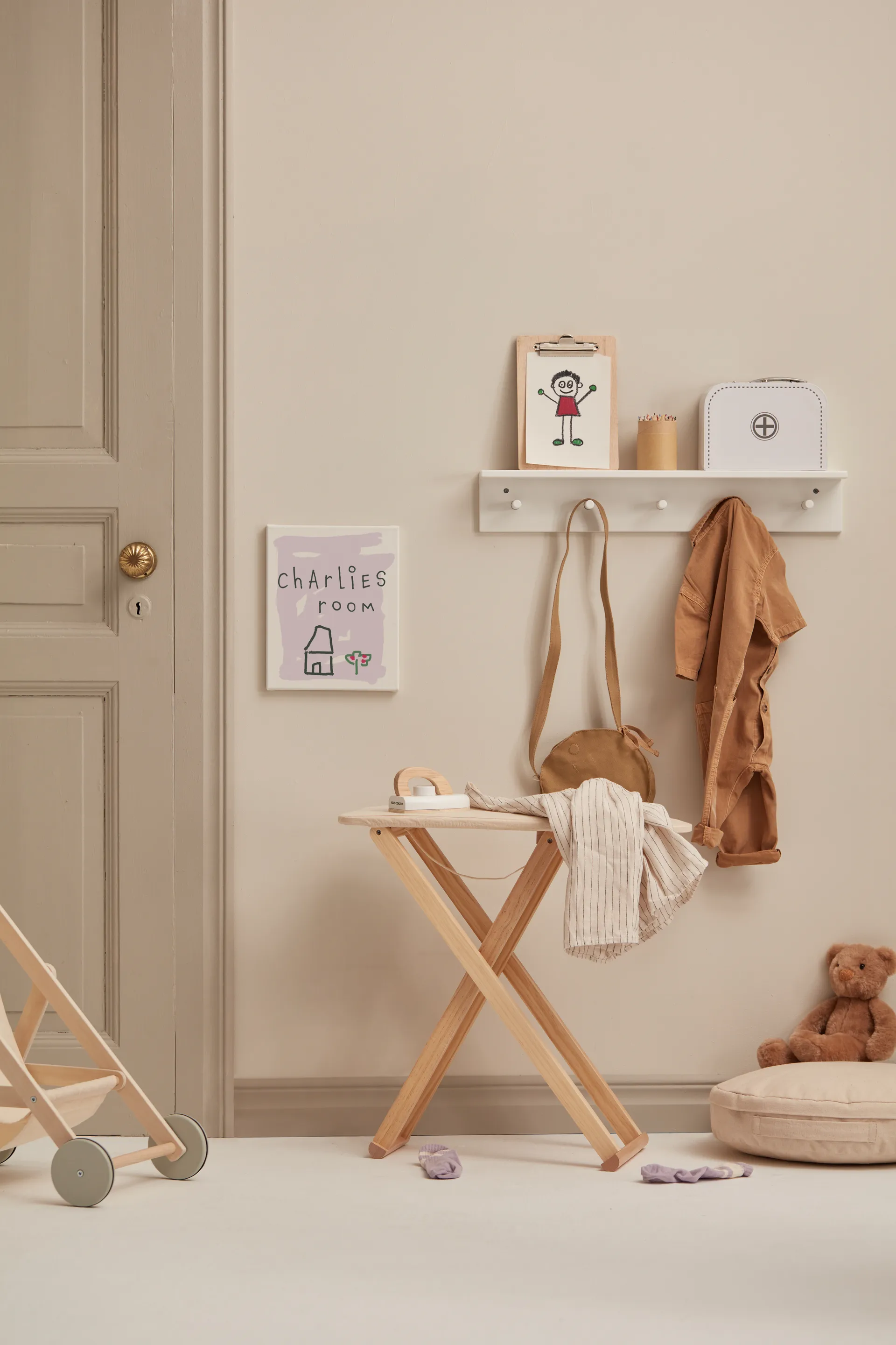 Star hylla med krokar, Vit Kid's Concept