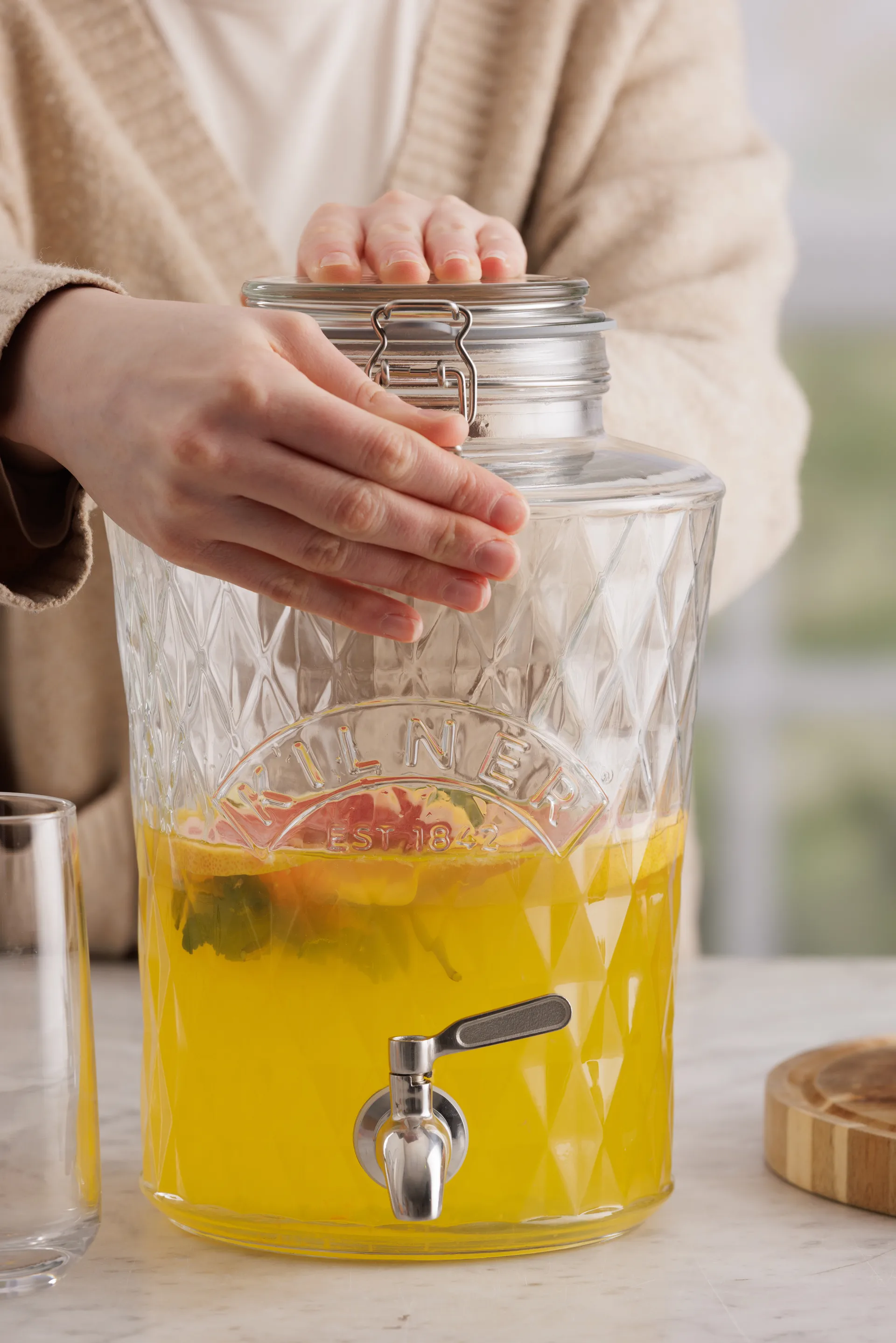 Kilner DIAMANT dryckesdispenser med tappkran, Klar, 5 L Kilner