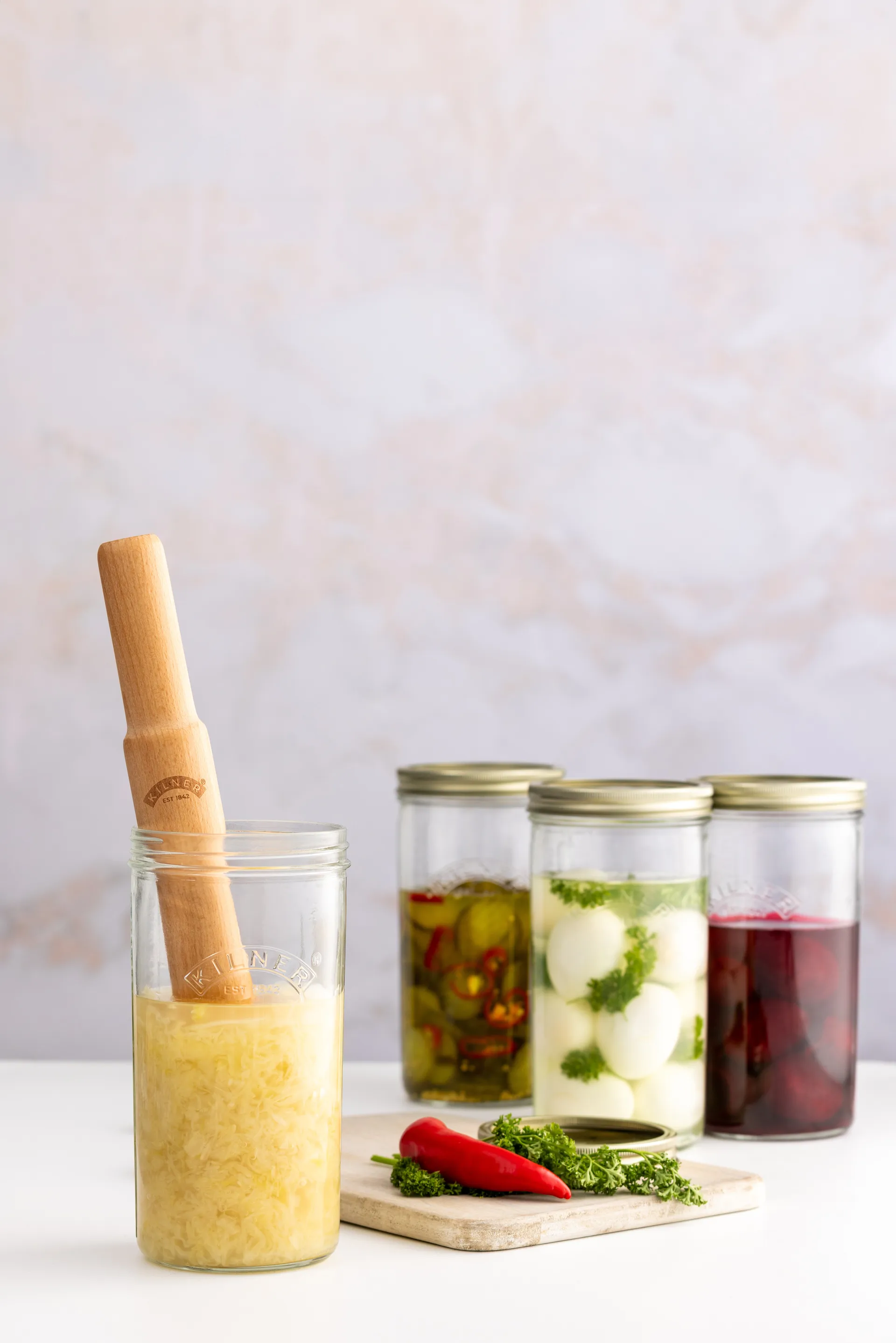 Kilner fermenteringsstöt, Ljust trä Kilner