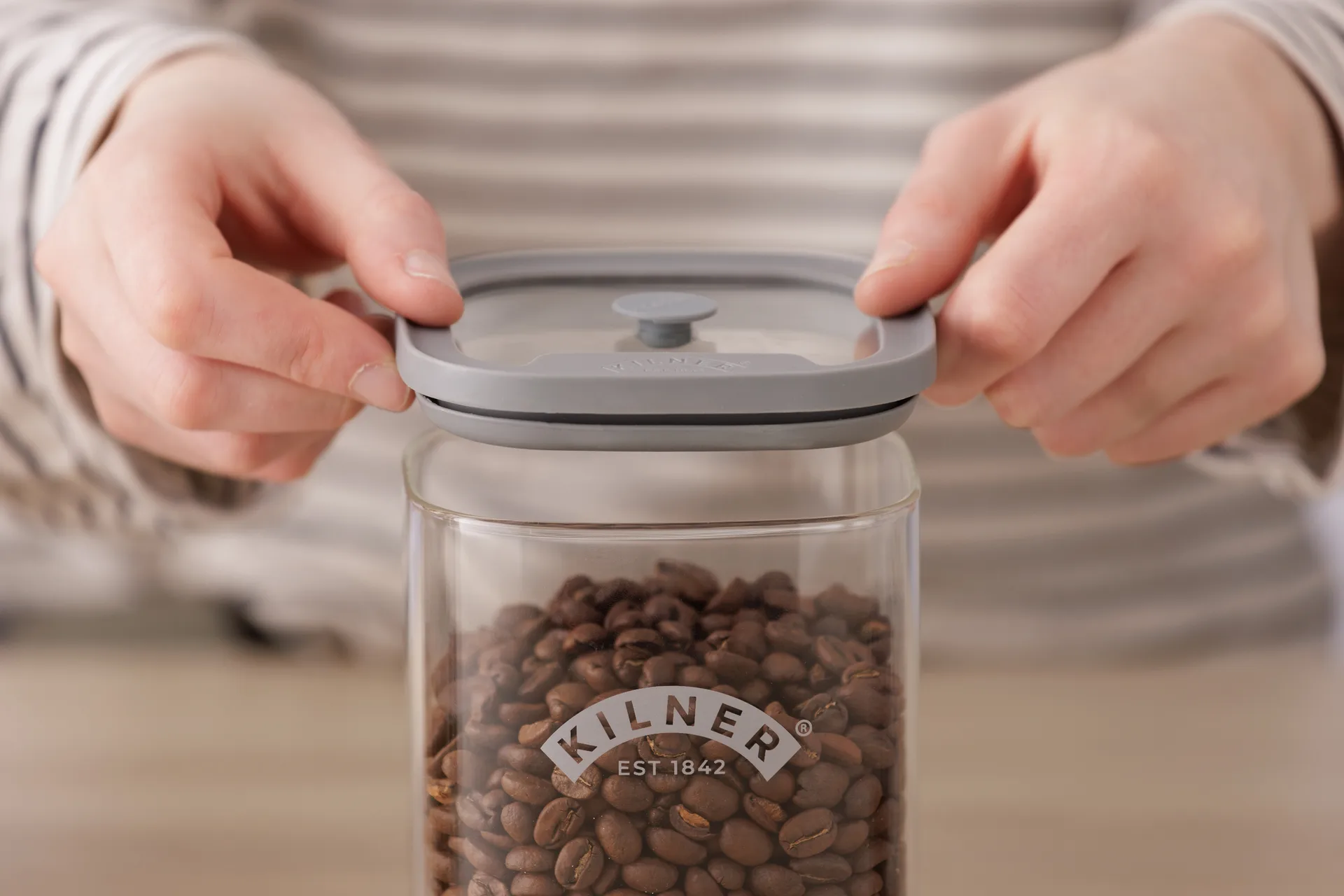 Kilner FRESH förvaringsburk, Klar-grå, 2 L Kilner