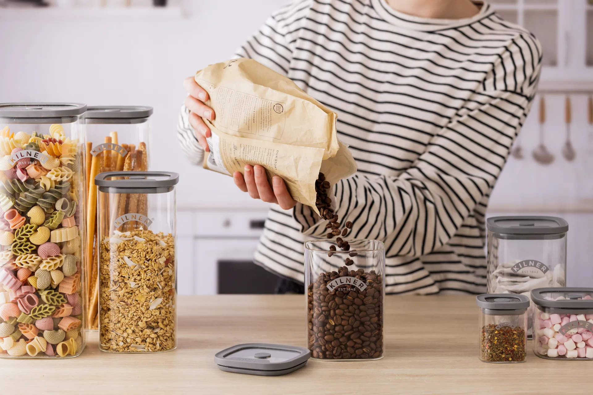 Kilner FRESH förvaringsburk, Klar-grå, 3,5 L Kilner