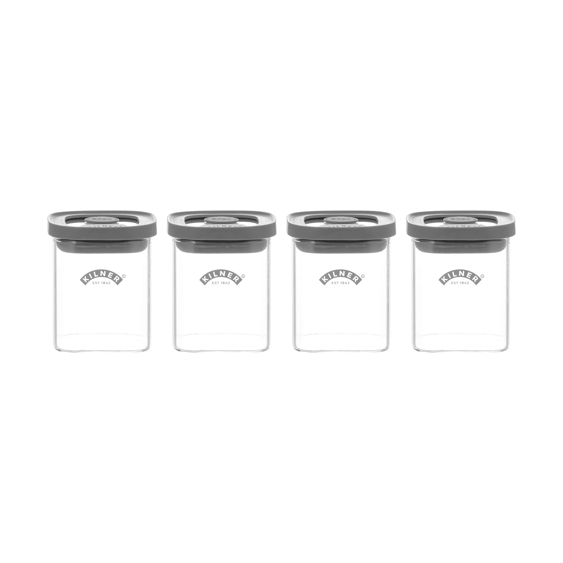 Kilner FRESH kryddburkar, Klar-grå, 4-pack, 160 ml Kilner