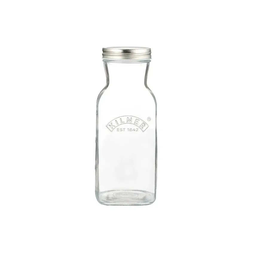 Kilner juice- och såsflaska, Klar-rostfritt stål, 1 L Kilner