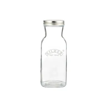 Kilner juice- och såsflaska - Klar-rostfritt stål, 1 L - Kilner